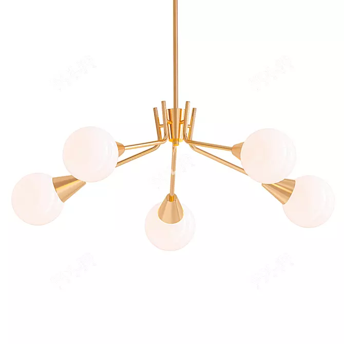 Contemporary Flex 5 Light Chandelier 3D model image 1