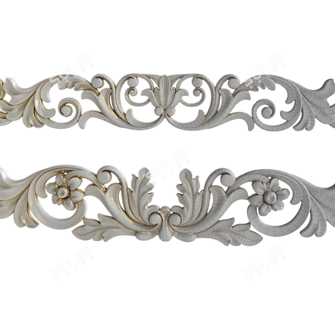 Title: "Precision Cut Decorative Element 3D model image 4