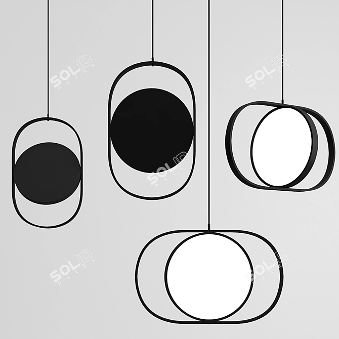 Modern Moonlight: Kuu Pendant Lights 3D model image 2