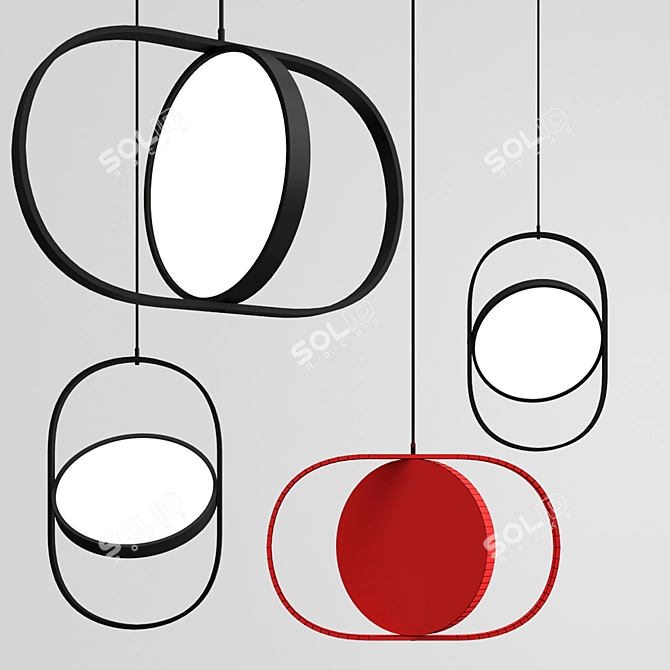 Modern Moonlight: Kuu Pendant Lights 3D model image 3