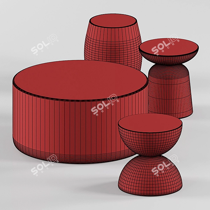 Abaco Resin Wicker Furniture Set 3D model image 4