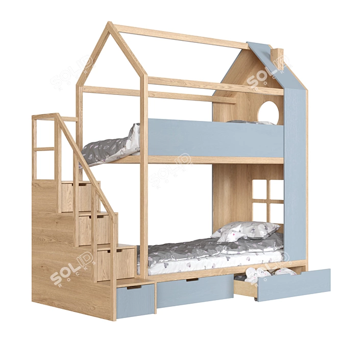 "Di-di" Bunk Bed with Integrated Chest 3D model image 6