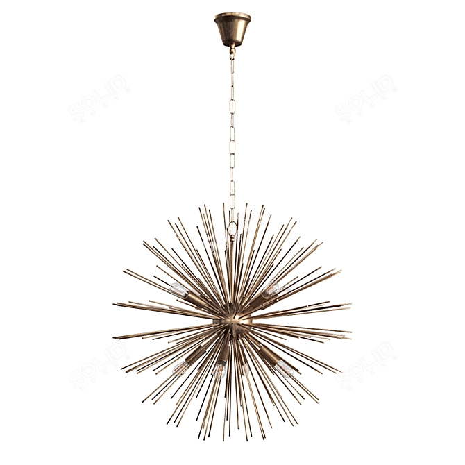 Brass Beam Pendant Lamp - Illuminate Your Space! 3D model image 4