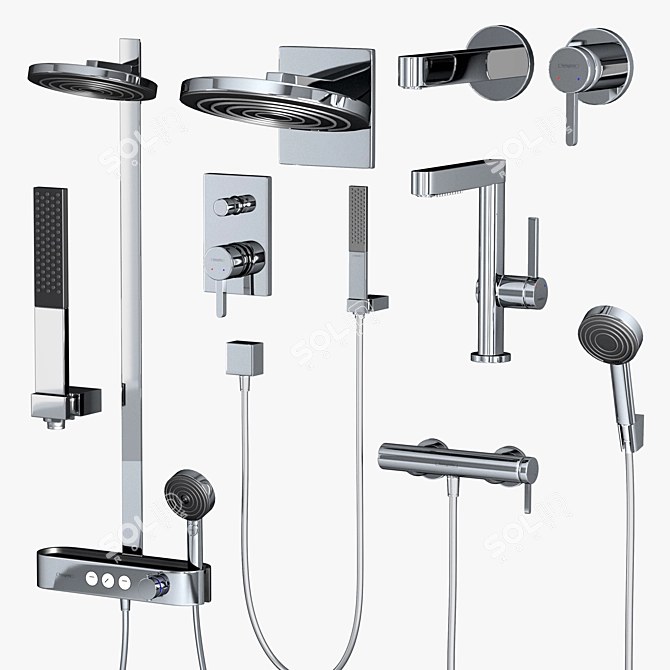 HANSGROHE Finoris & Pulsify Bathroom Set 3D model image 2