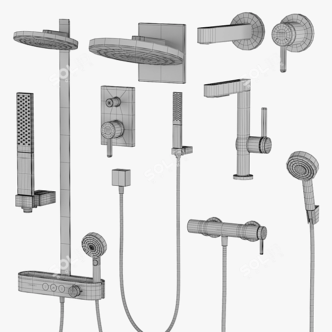 HANSGROHE Finoris & Pulsify Bathroom Set 3D model image 5