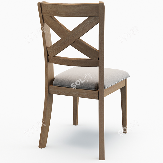 Elegant Emiliano Cross Back Chair 3D model image 2