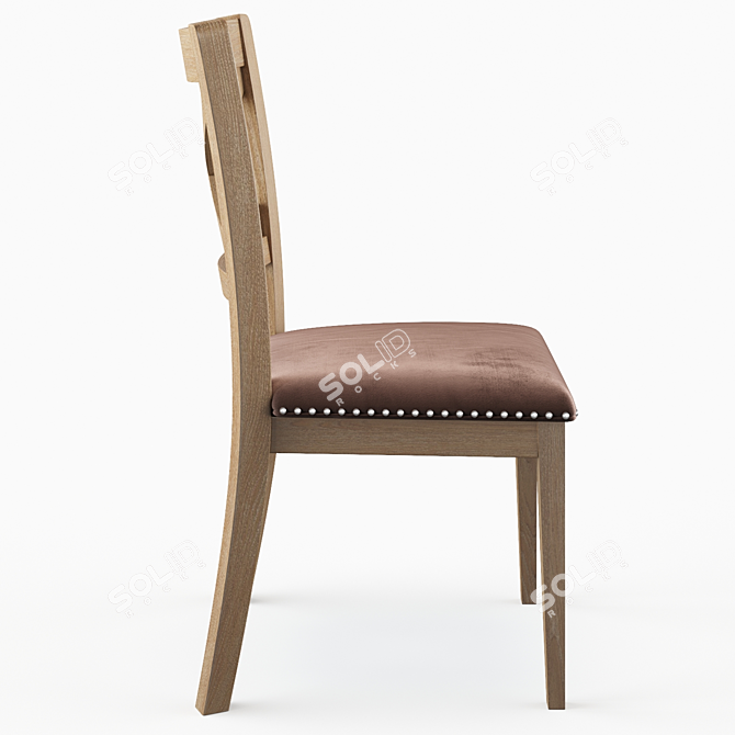 Elegant Emiliano Cross Back Chair 3D model image 3