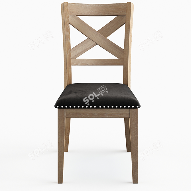Elegant Emiliano Cross Back Chair 3D model image 4