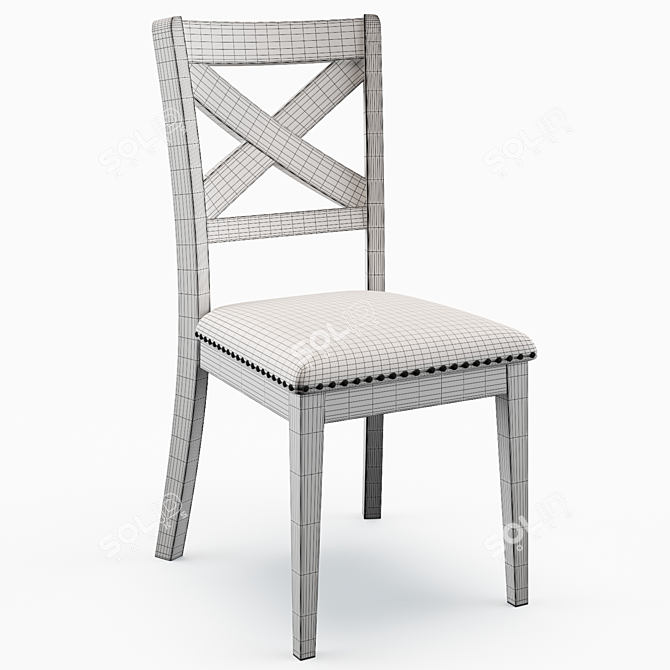Elegant Emiliano Cross Back Chair 3D model image 5