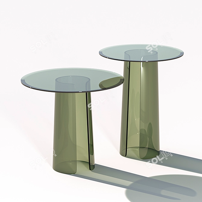 Elegant Orbit Glass Coffee Table 3D model image 1