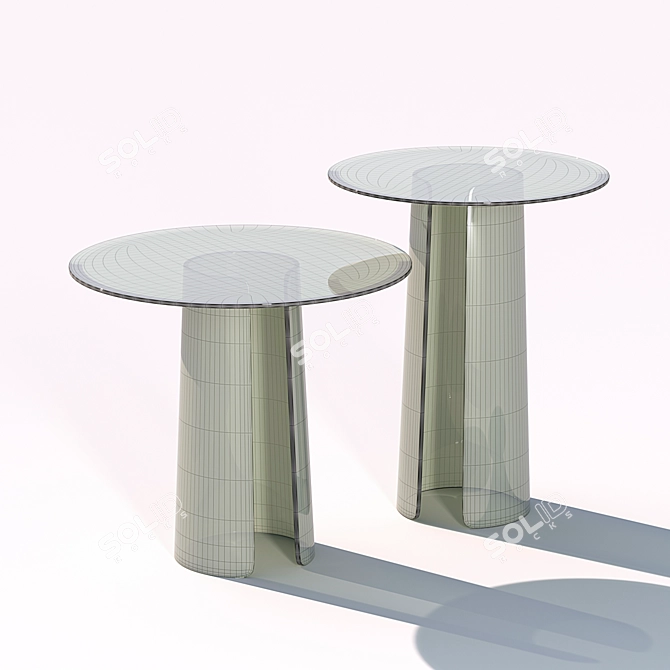 Elegant Orbit Glass Coffee Table 3D model image 2