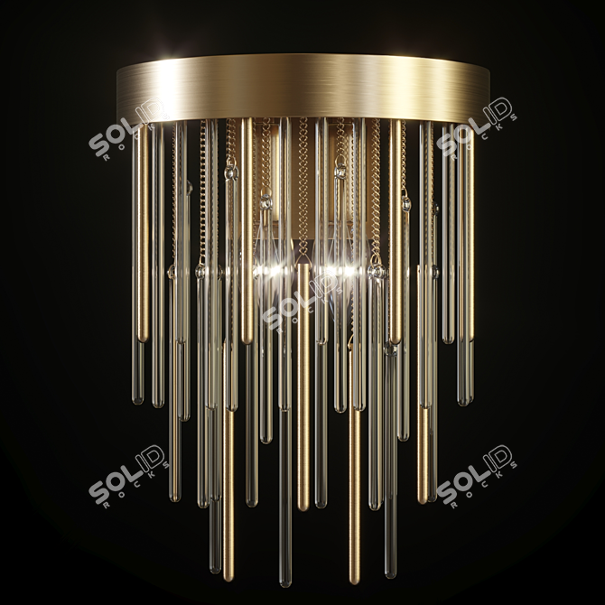 Modern Brass Wall Lamp: Aestra 3D model image 3