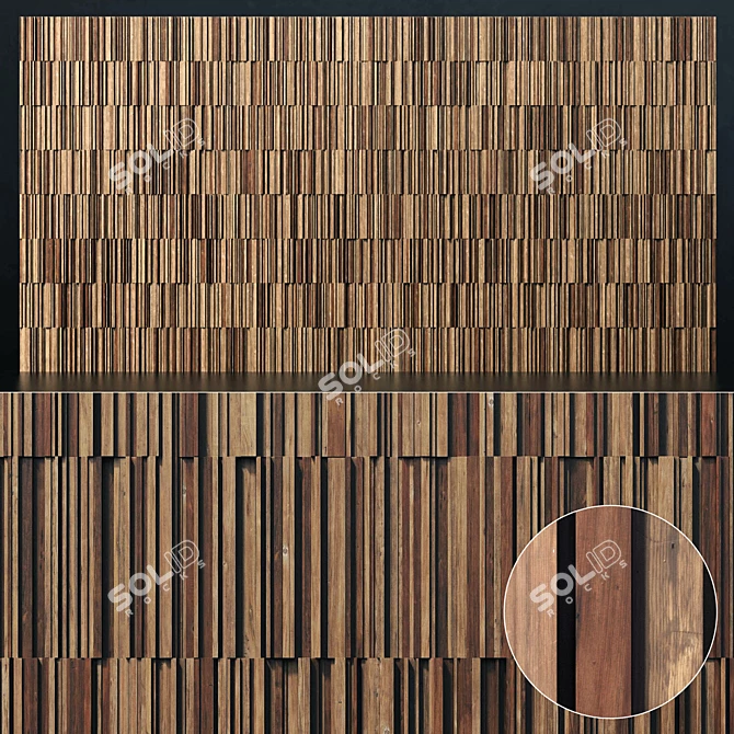 Smooth Wood Panel Line - High Quality 3D Model 3D model image 2