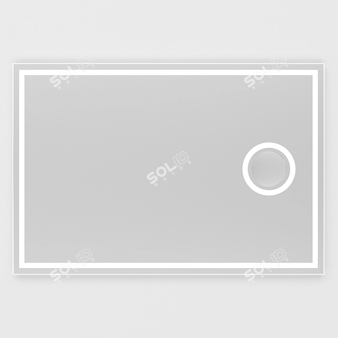 Modern Magnifying Illuminated Bathroom Mirror 3D model image 2