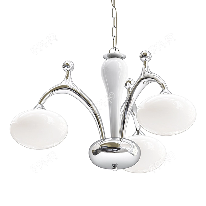 Elegant Silver Light Pendant 3D model image 1