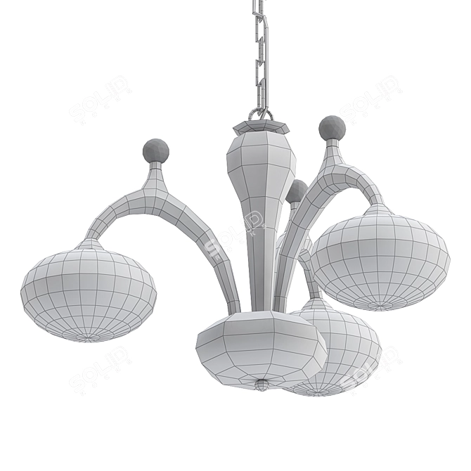 Elegant Silver Light Pendant 3D model image 2