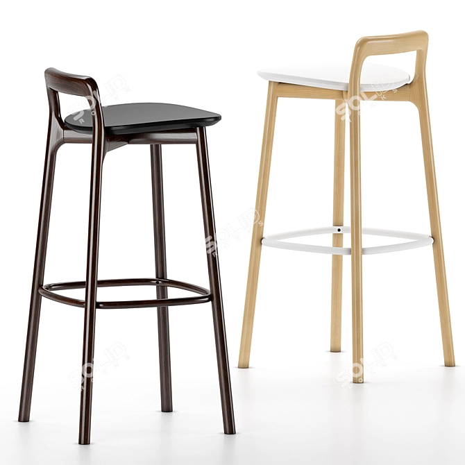 Branca Counter Barstool - Sleek and Stylish Seating Solution 3D model image 2