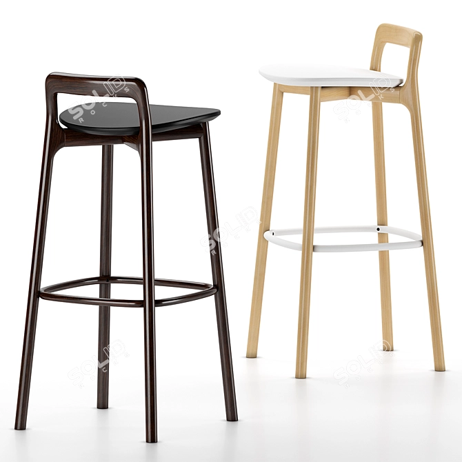 Branca Counter Barstool - Sleek and Stylish Seating Solution 3D model image 3