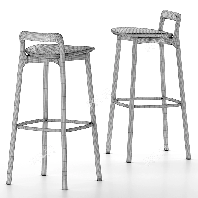 Branca Counter Barstool - Sleek and Stylish Seating Solution 3D model image 5