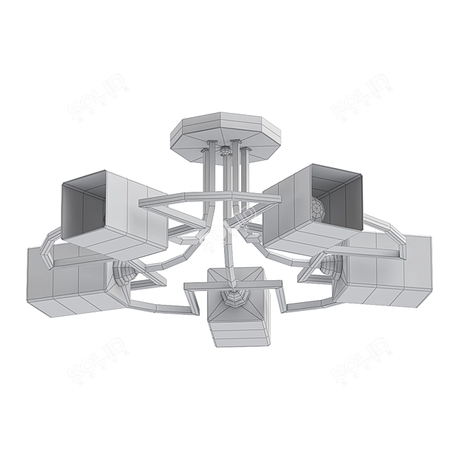 Elegant Tetro Ceiling Chandelier 3D model image 2