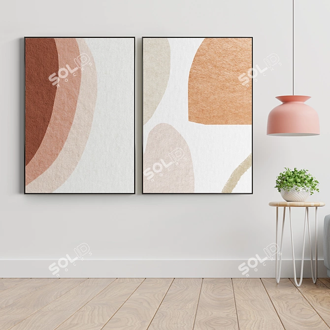 Minimalist Abstract Photo Frames Set 3D model image 3