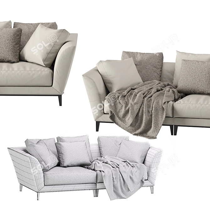 Sophisticated Weston Sofa: Flexform's Mood Collection 3D model image 7