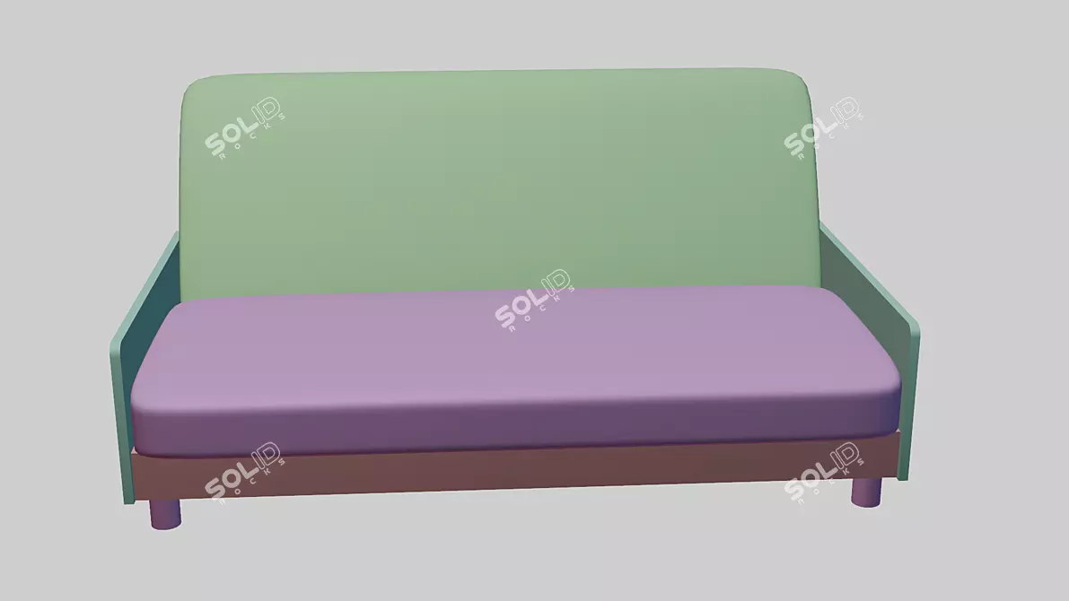  Soviet Chic Sofa 3D model image 6