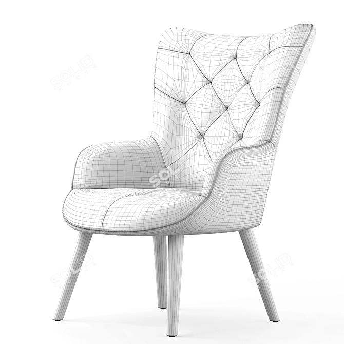 Hygge Patchwork Lounge Chair: Comfortable and Stylish 3D model image 3