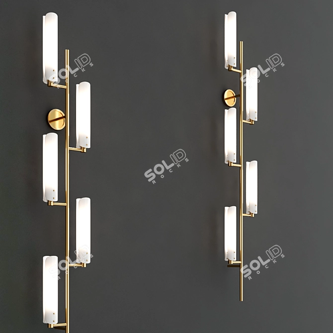 Elegant Platiere 5-Light Sconce 3D model image 2