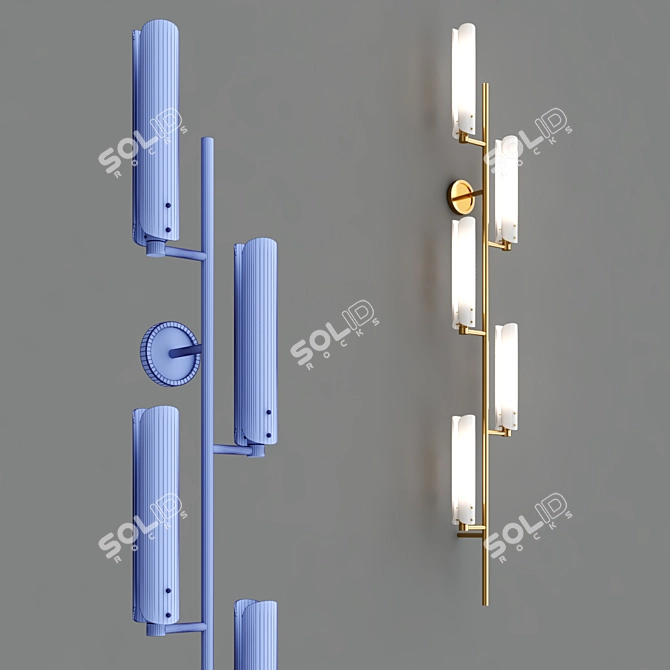 Elegant Platiere 5-Light Sconce 3D model image 3