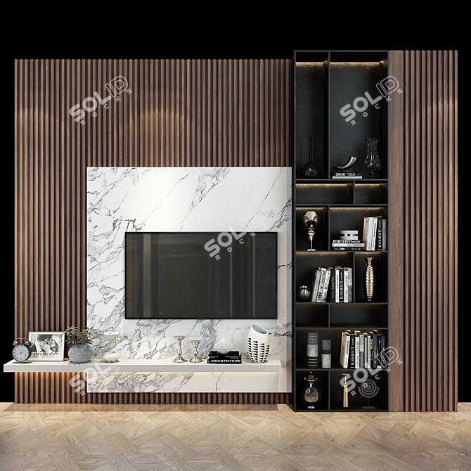 Sleek TV Wall Set: Effortless Elegance 3D model image 1