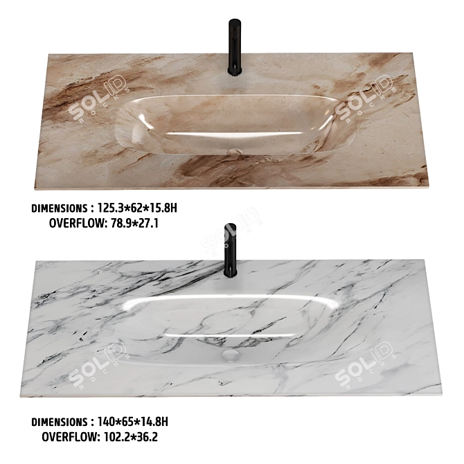 Artelinea Washbasin Set 5: Stylish Designs and High Quality 3D model image 2