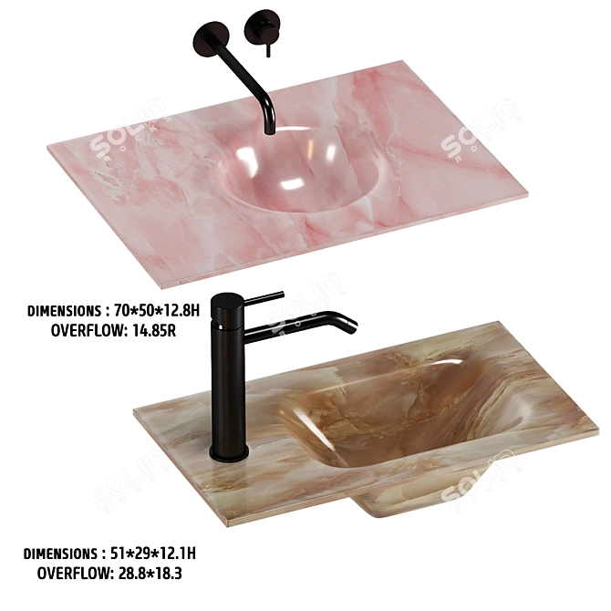 Artelinea Washbasin Set 5: Stylish Designs and High Quality 3D model image 3