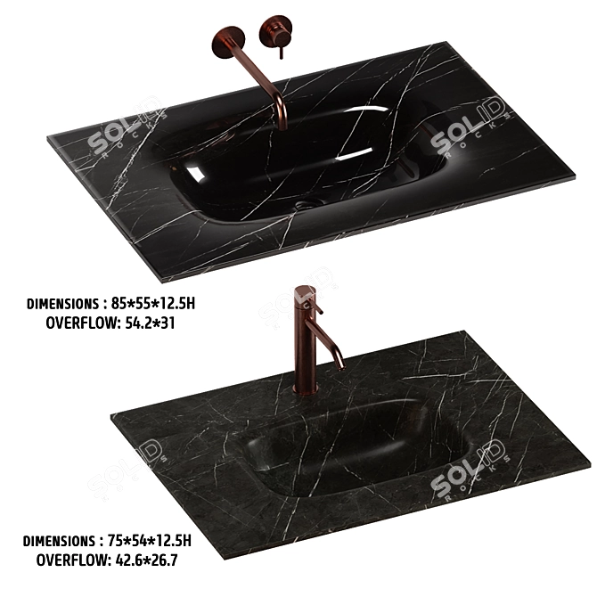 Artelinea Washbasin Set 5: Stylish Designs and High Quality 3D model image 5