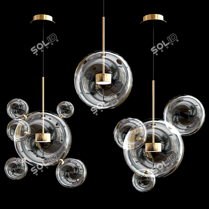 Bubble B: LED Glass Shade Lamps 3D model image 1