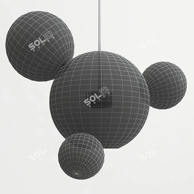 Bubble B: LED Glass Shade Lamps 3D model image 2