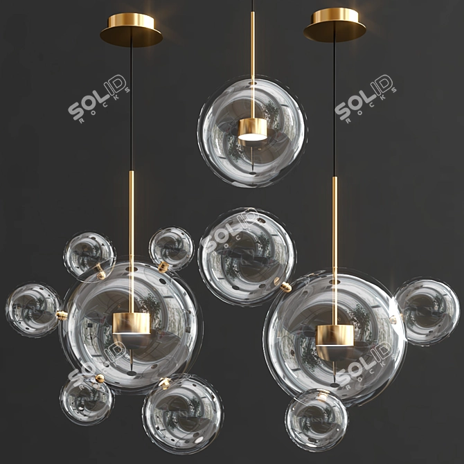 Bubble B: LED Glass Shade Lamps 3D model image 3