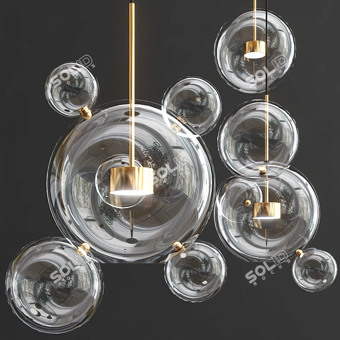 Bubble B: LED Glass Shade Lamps 3D model image 4