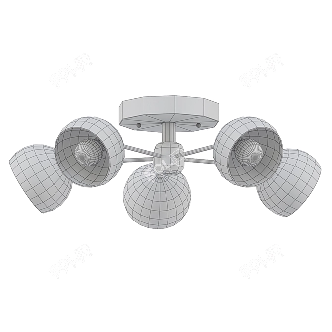Vintage Brass Ceiling Light 3D model image 2