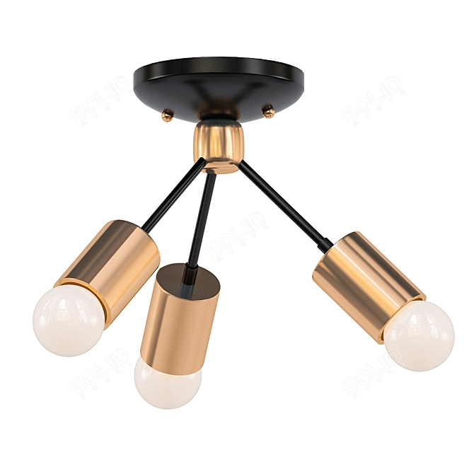 Vintage Black Bronze Pendant Light 3D model image 1