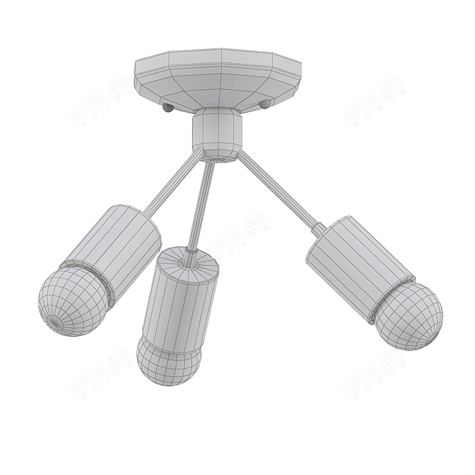 Vintage Black Bronze Pendant Light 3D model image 2