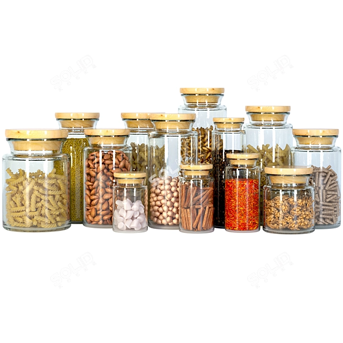  Archive of 3D Models: Spices, Vermicelli, Cereals, Nuts, Cinnamon 3D model image 1