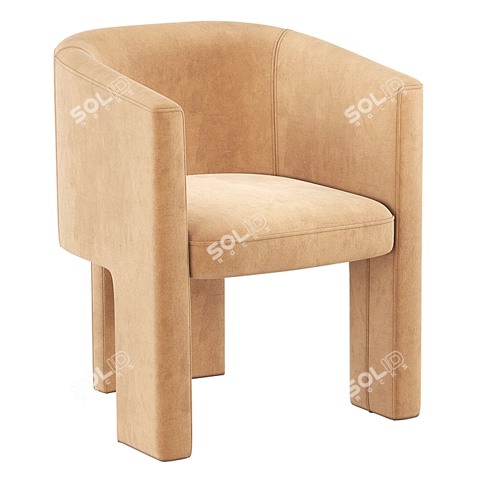 Coco Republic Phoenix Velvet Dining Chair 3D model image 1