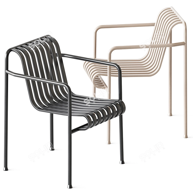 Garden Elegance: Palissade Olive Armchair 3D model image 1