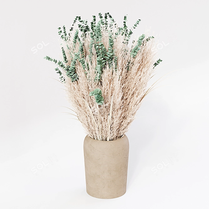 Elegant Indoor Pampas Plant 3D model image 2