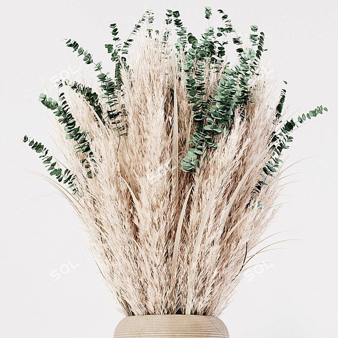 Elegant Indoor Pampas Plant 3D model image 3