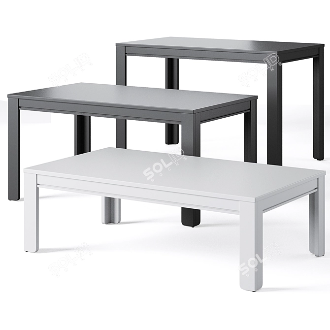 Adjustable Kids Table with Large Surface 3D model image 1