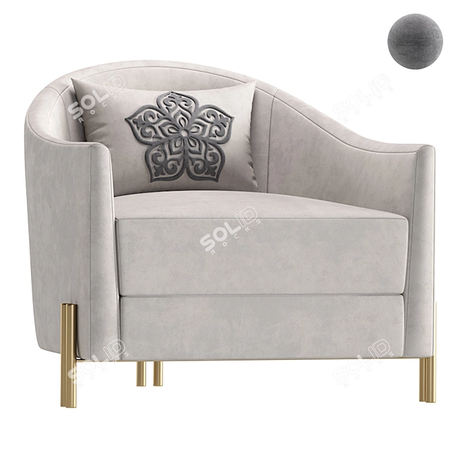 Elegant SAN JOSE Armchair by Cazarina 3D model image 1