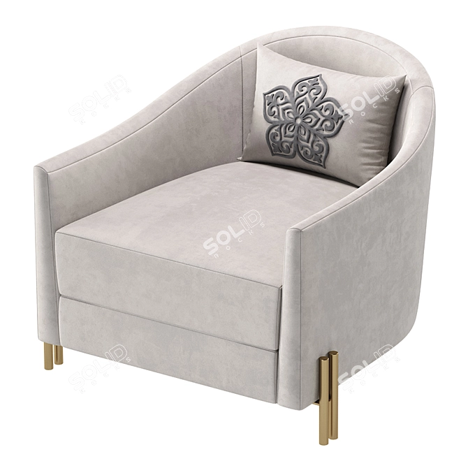 Elegant SAN JOSE Armchair by Cazarina 3D model image 5