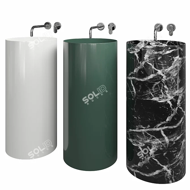 Modern Stylish REXA Sink 3D model image 1